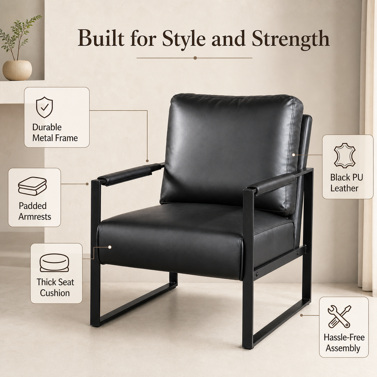 Classic Mid Century Modern Accent Chair