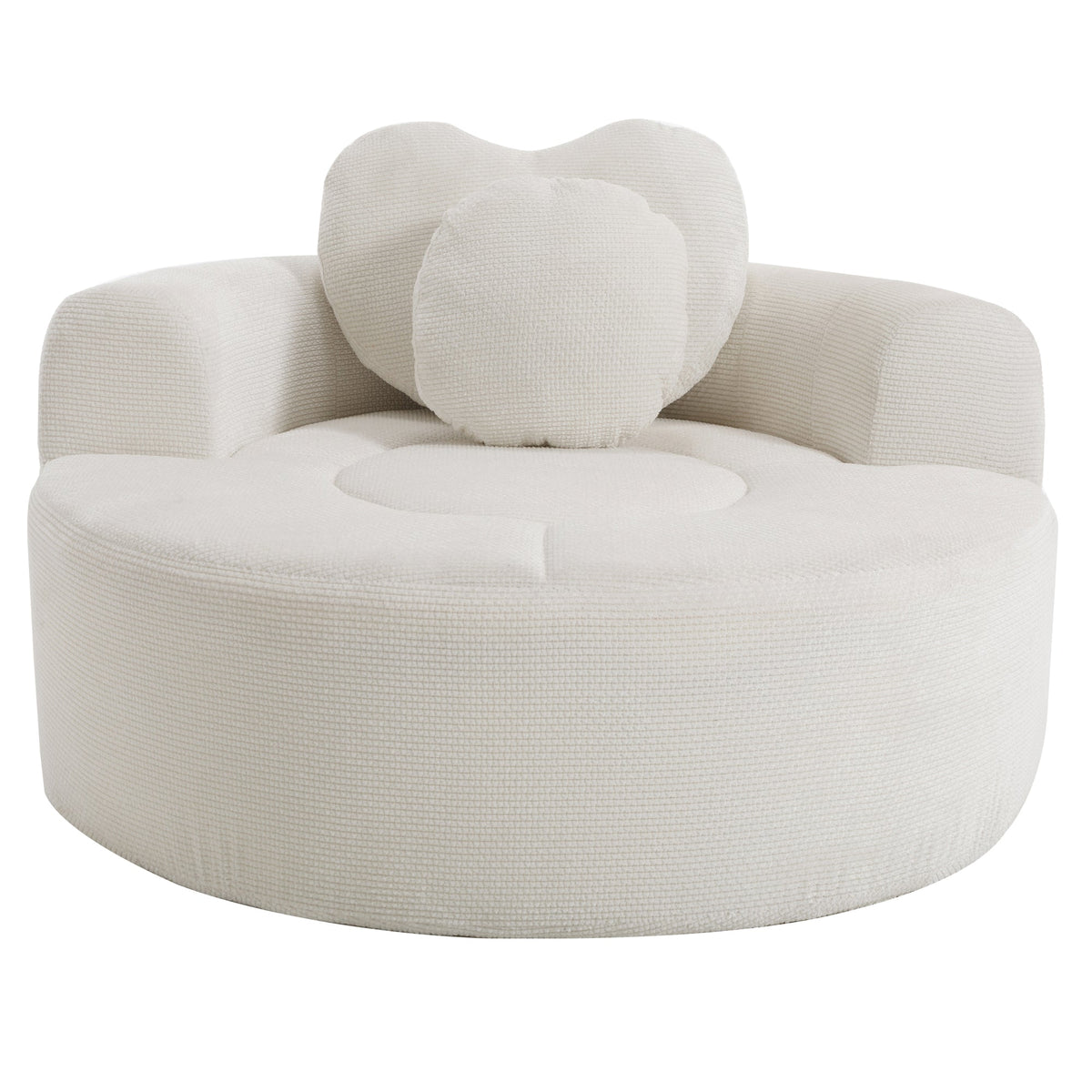 Round Sofa Bed with Memory Foam Sectional Couches for Living Room