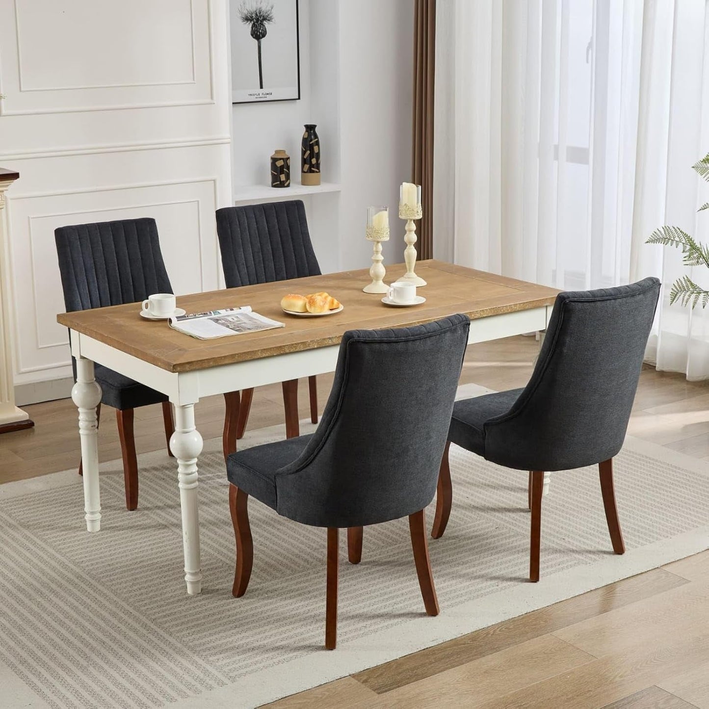 Velvet Dining Chairs Set Of 4 Black For Kitchen Use