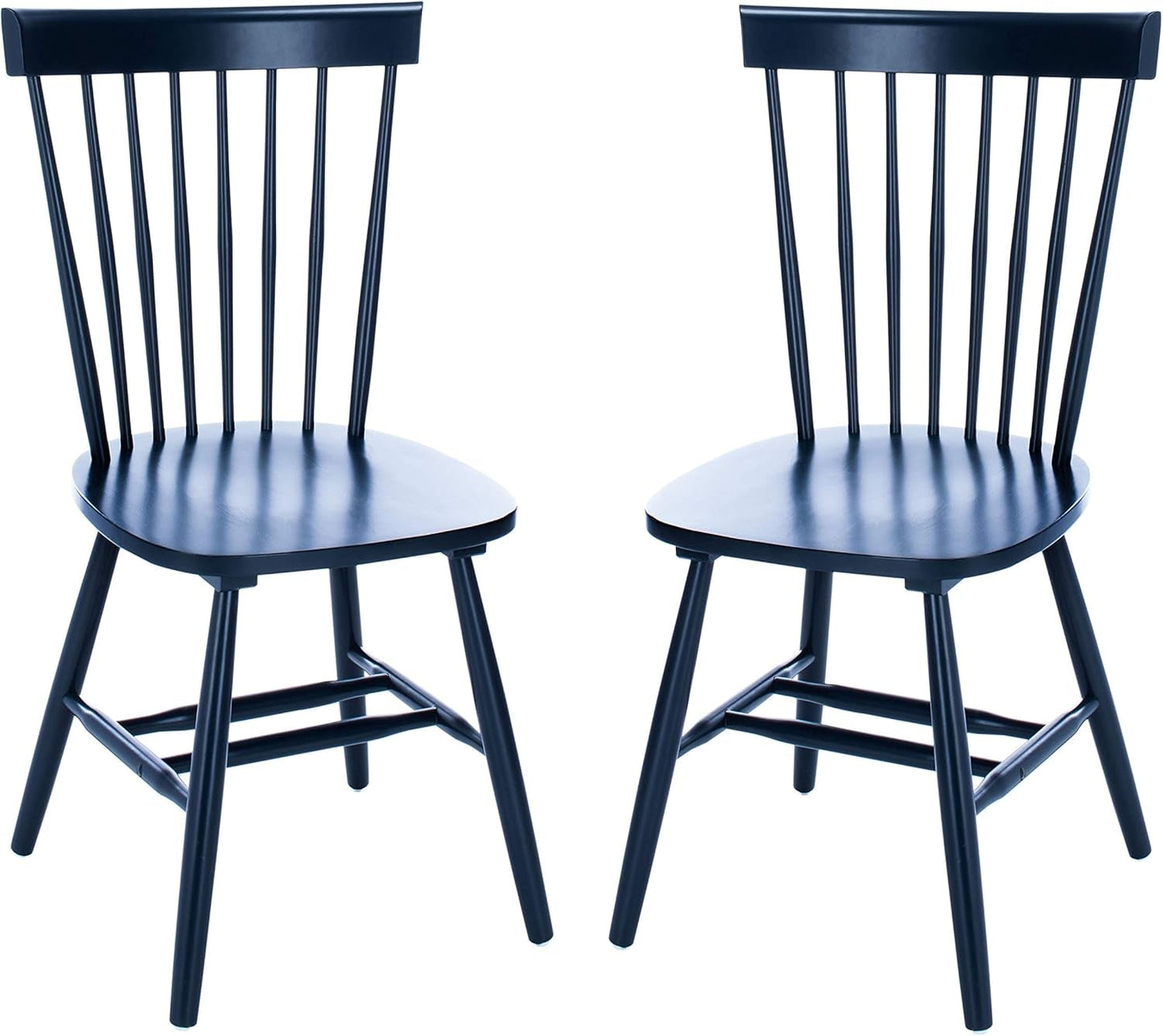 Navy Blue Windsor Spindle Solid Wood Dining Chair Set Of 2