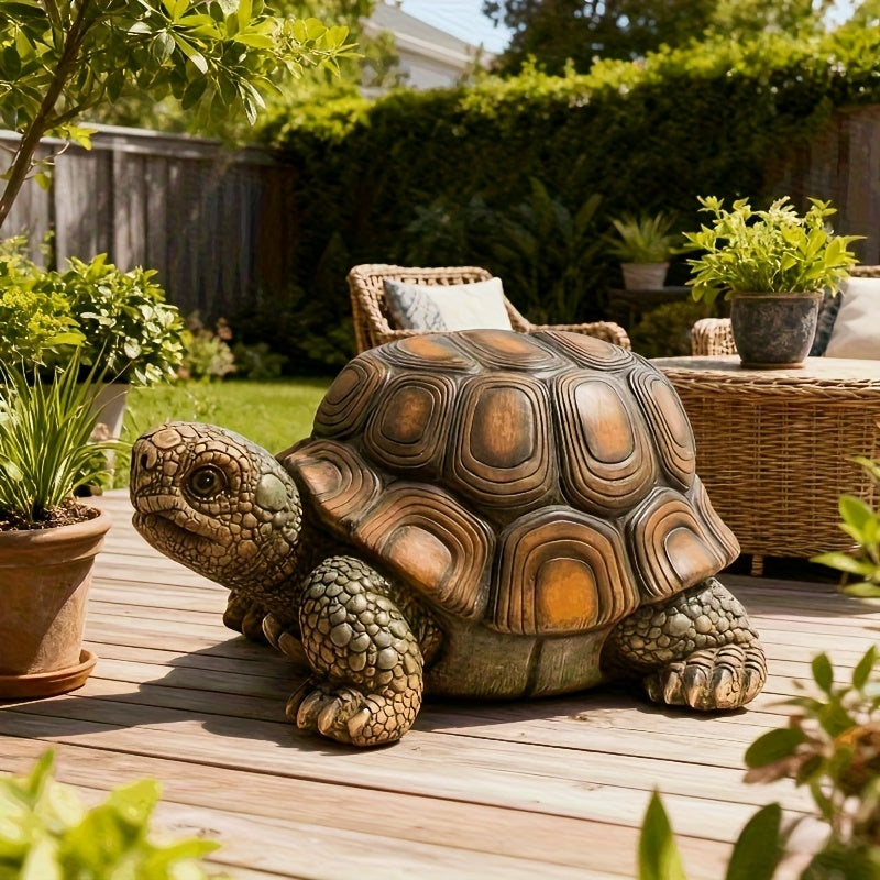18" Garden Turtle Statue Stool