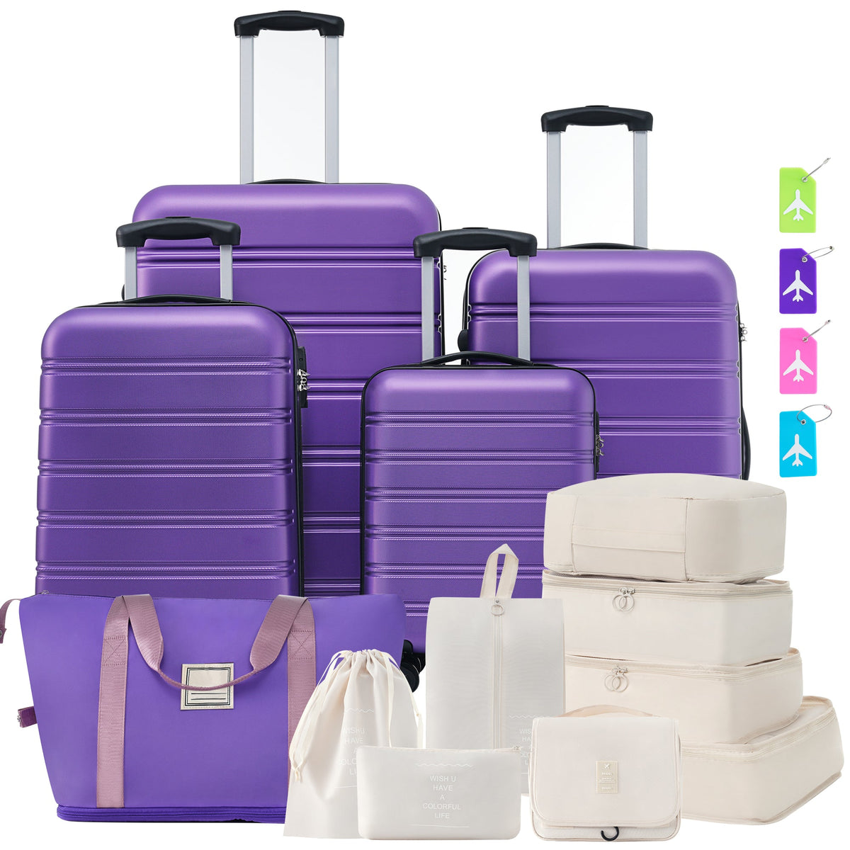 Hardshell Luggage Sets 4 pcs + Bag Spinner Suitcase with TSA Lock