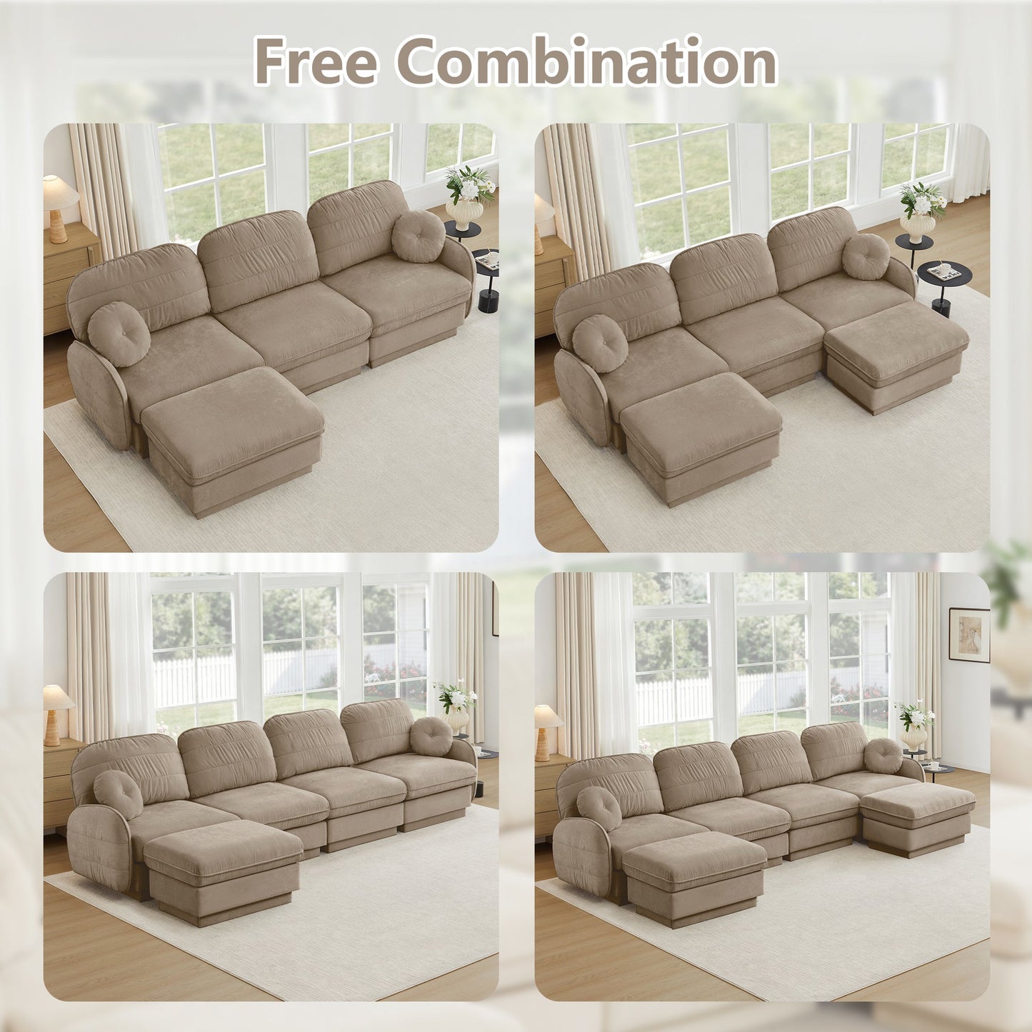 105" Chenille Cloud 3-Seater Sofa