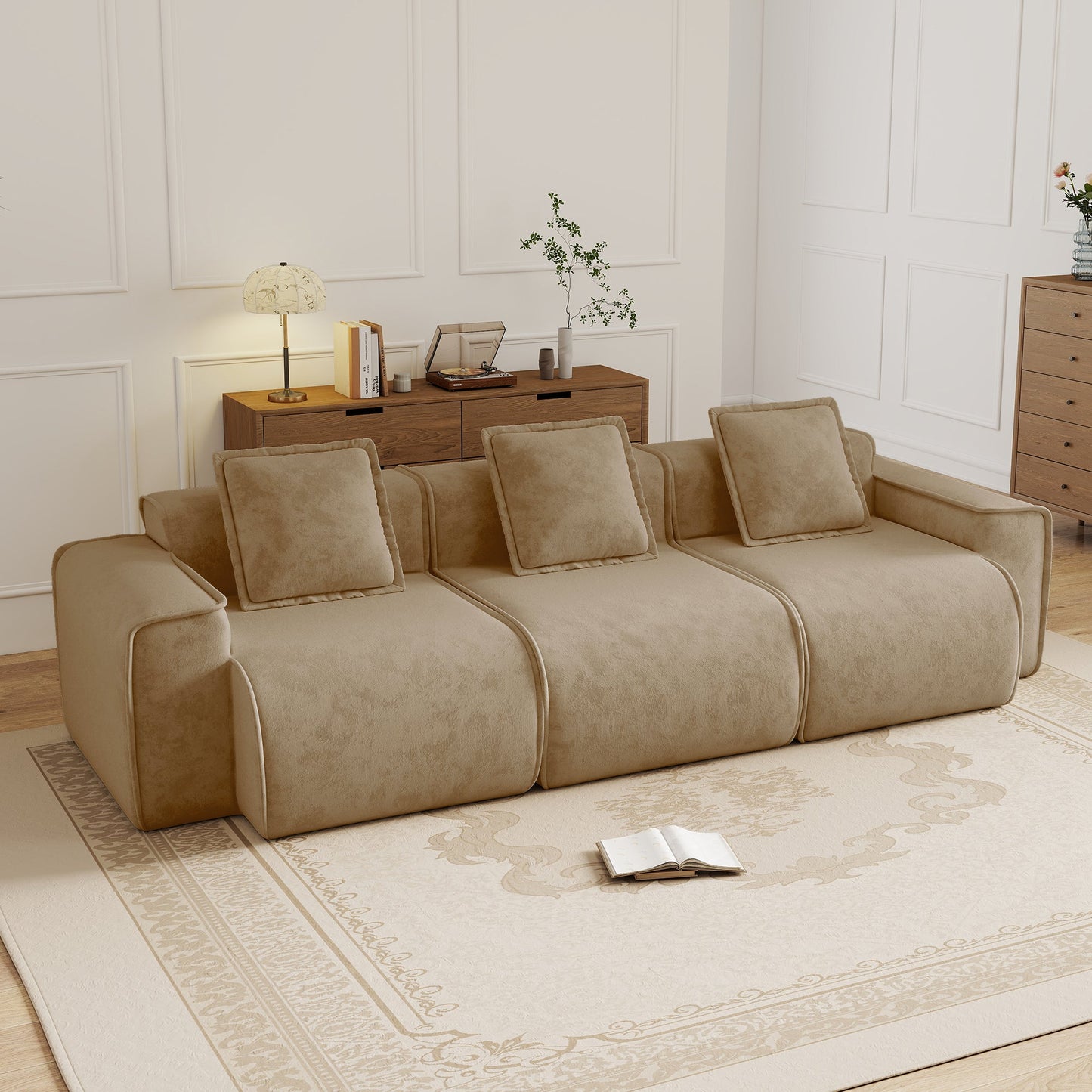 Streamlined Design Deep Seat Modular 3 Seat Sofa