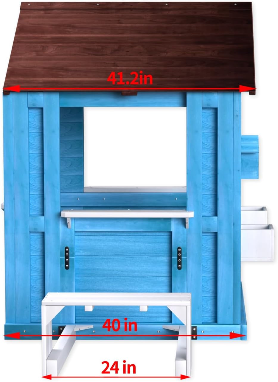 Premium Wooden Outdoor Playhouse For Kids Backyard