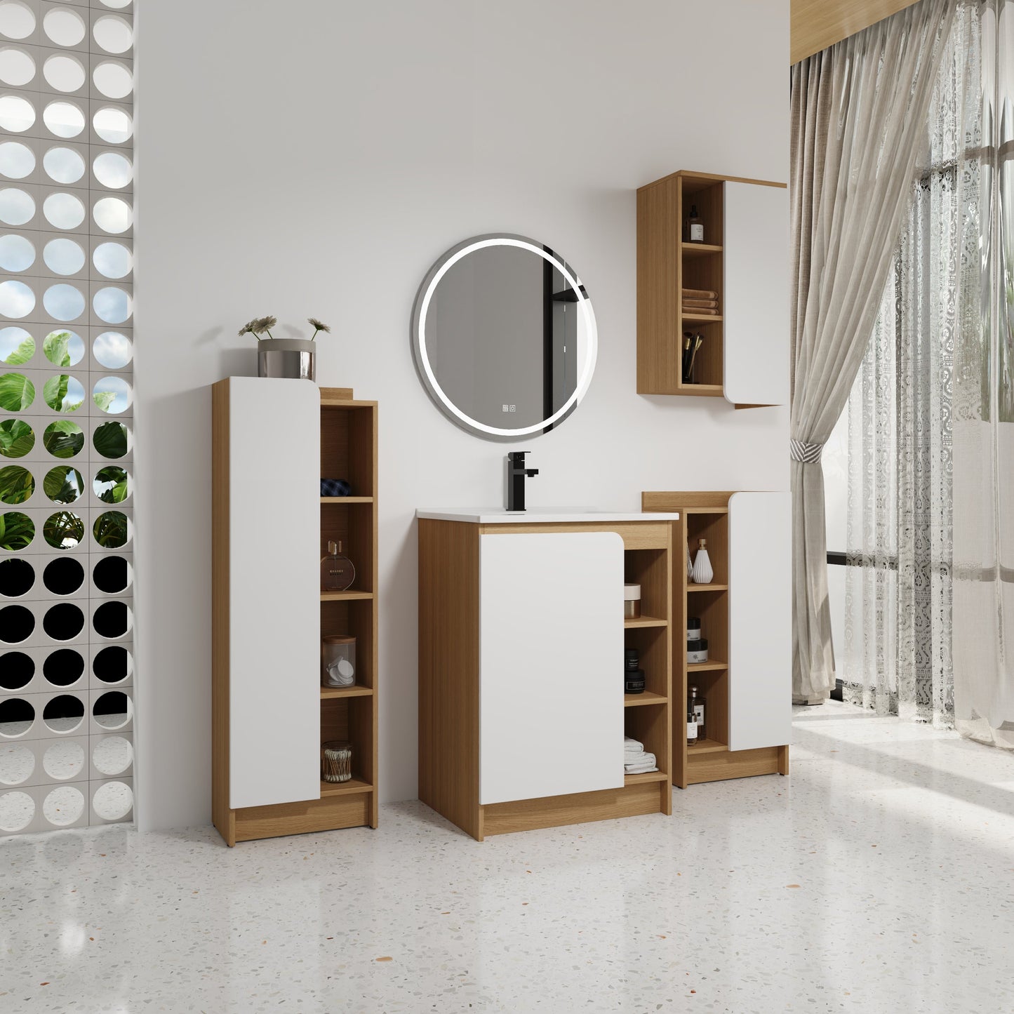 4-Piece Light Bathroom Vanity Set