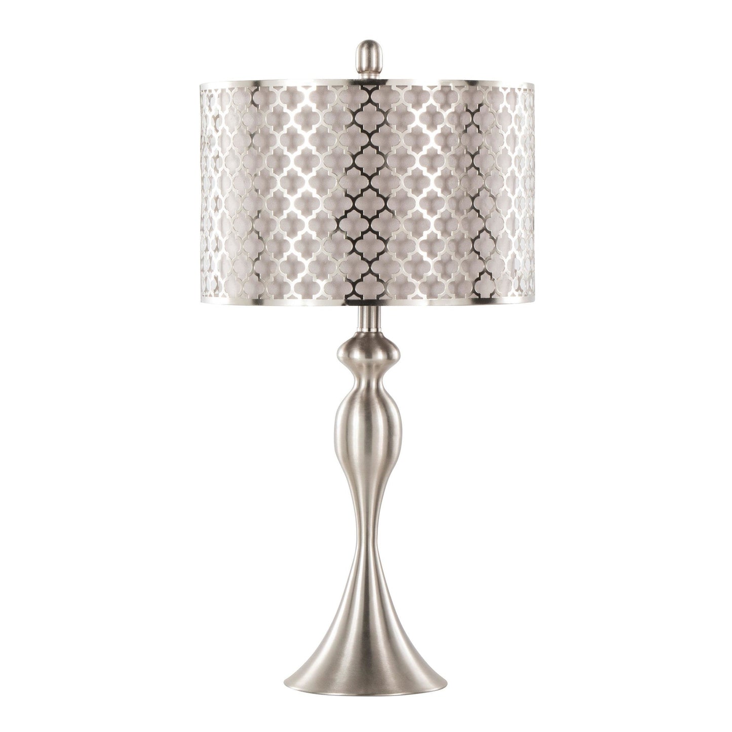 27" Contemporary Metal Table Lamp in Brushed Nickel
