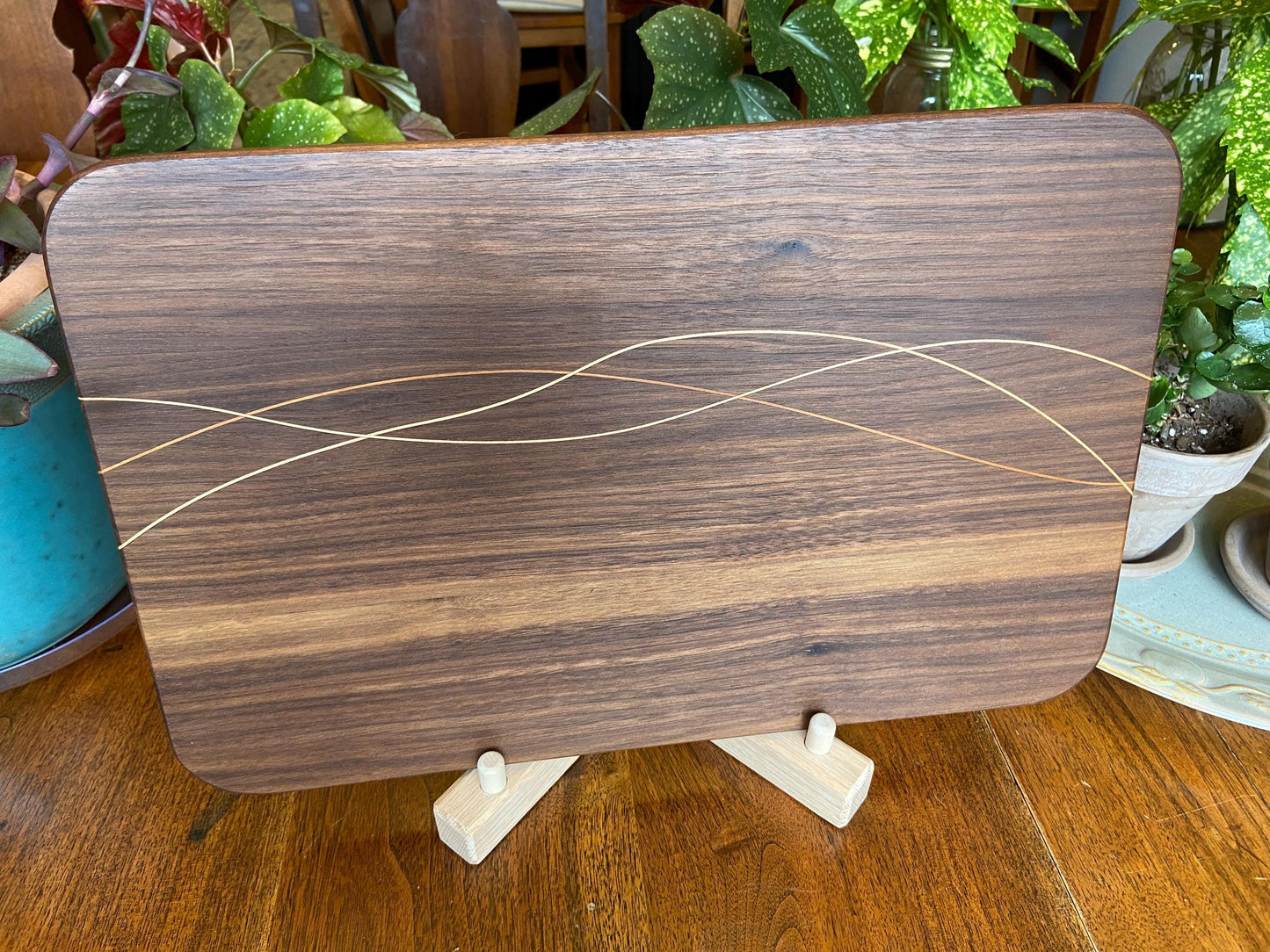 Walnut Charcuterie Board - Cherry & Maple Decorative Banding