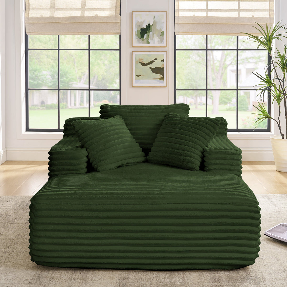 Fluffy Corduroy Upholstered Cloud Couch Sofa Bed
