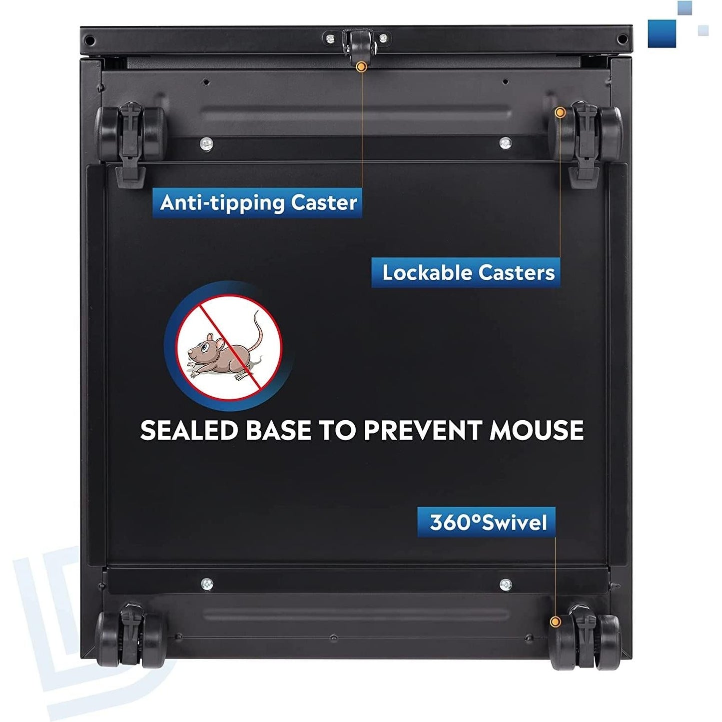 Compact Black Mobile Filing Cabinet Lockable With Drawers