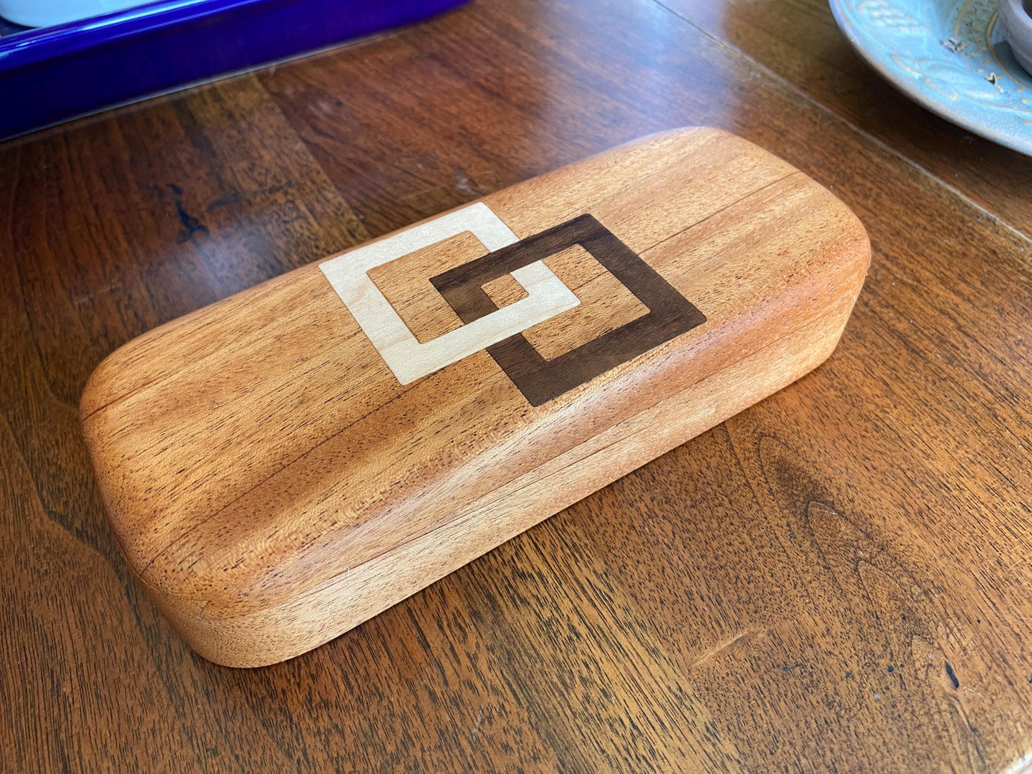 Handcrafted Keepsake Box/Wood Inlay - 8.25" x 3.25"