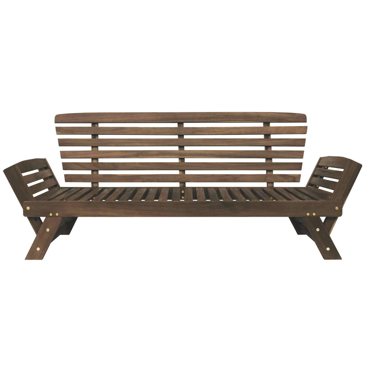 TOPMAX Outdoor Adjustable Patio Wooden Daybed Sofa Chaise Lounge