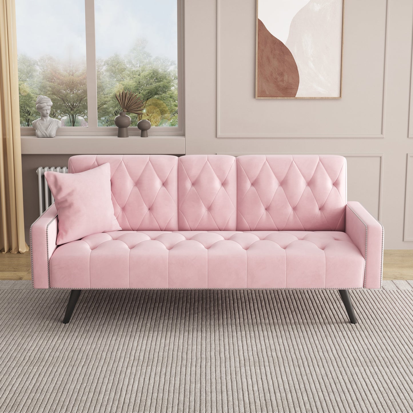 1730 Sofa Bed with Armrest and Two Cup Holders