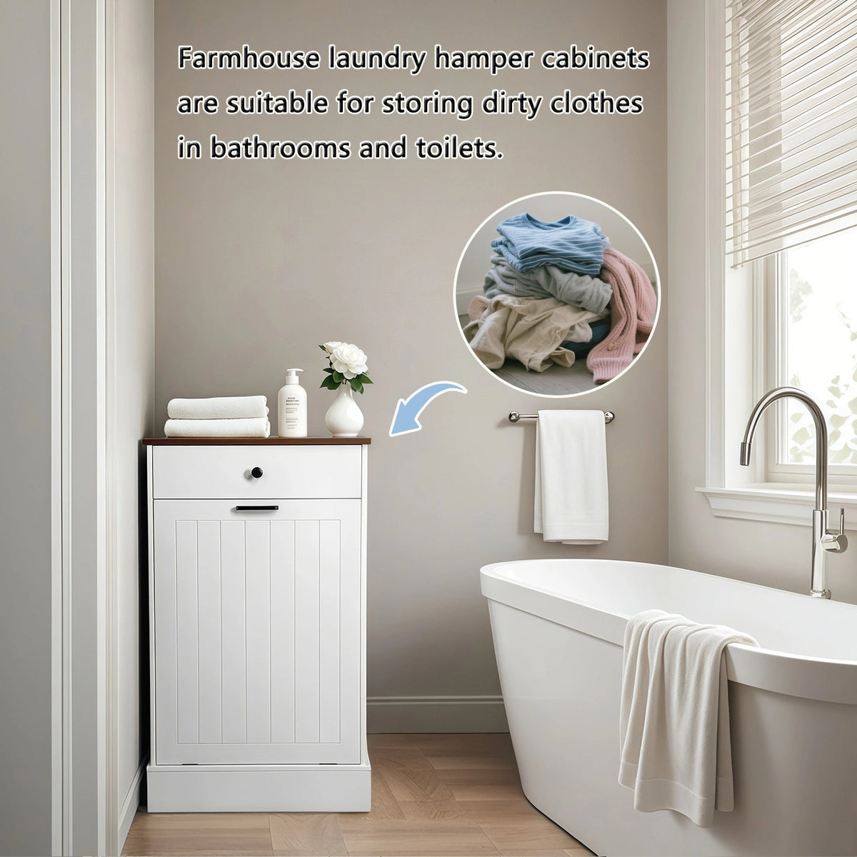 Tilt Out Trash Can Cabinet - Hidden Wooden Design