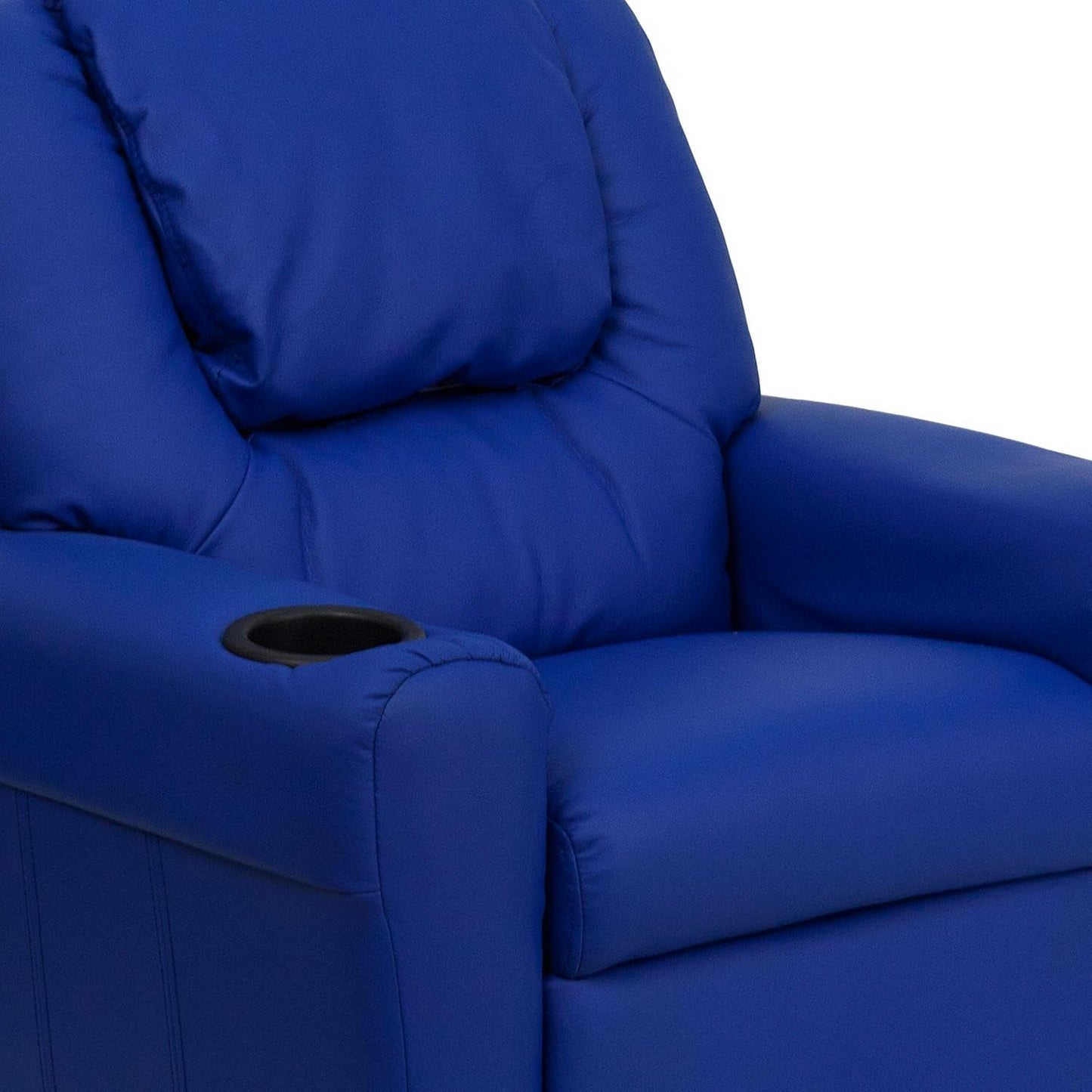 Vana Vinyl Kids Recliner Blue With Cup Holder And Headrest