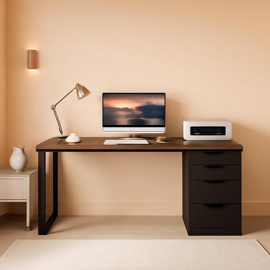 Industrial Rustic Brown Forty Seven Inch Computer Desk Storage