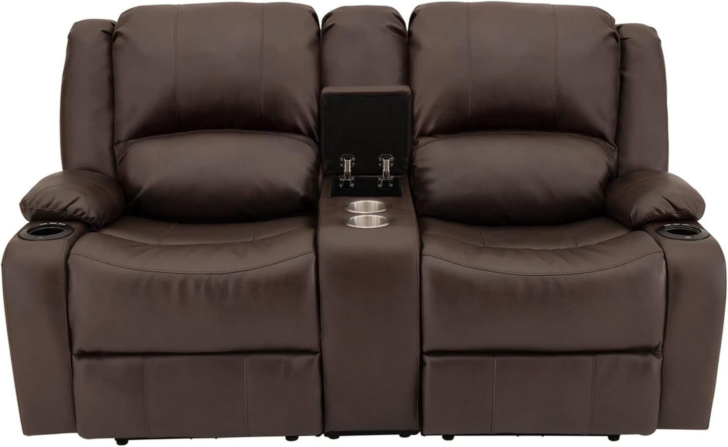 Powered Wall Hugger RV Recliner Sofa Loveseat 67In Chestnut
