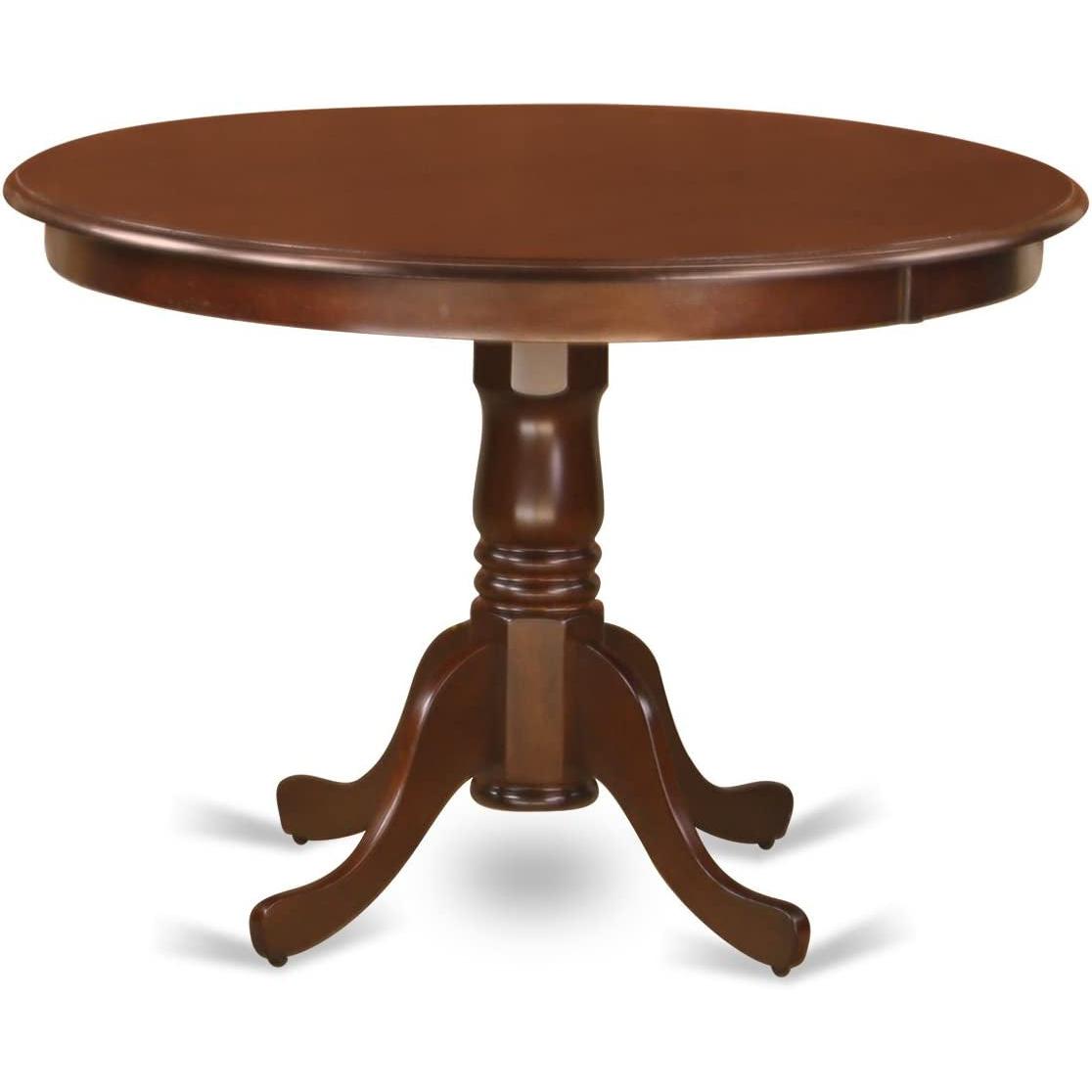 Mahogany Dining Table Set 5 Piece With Linen Chairs
