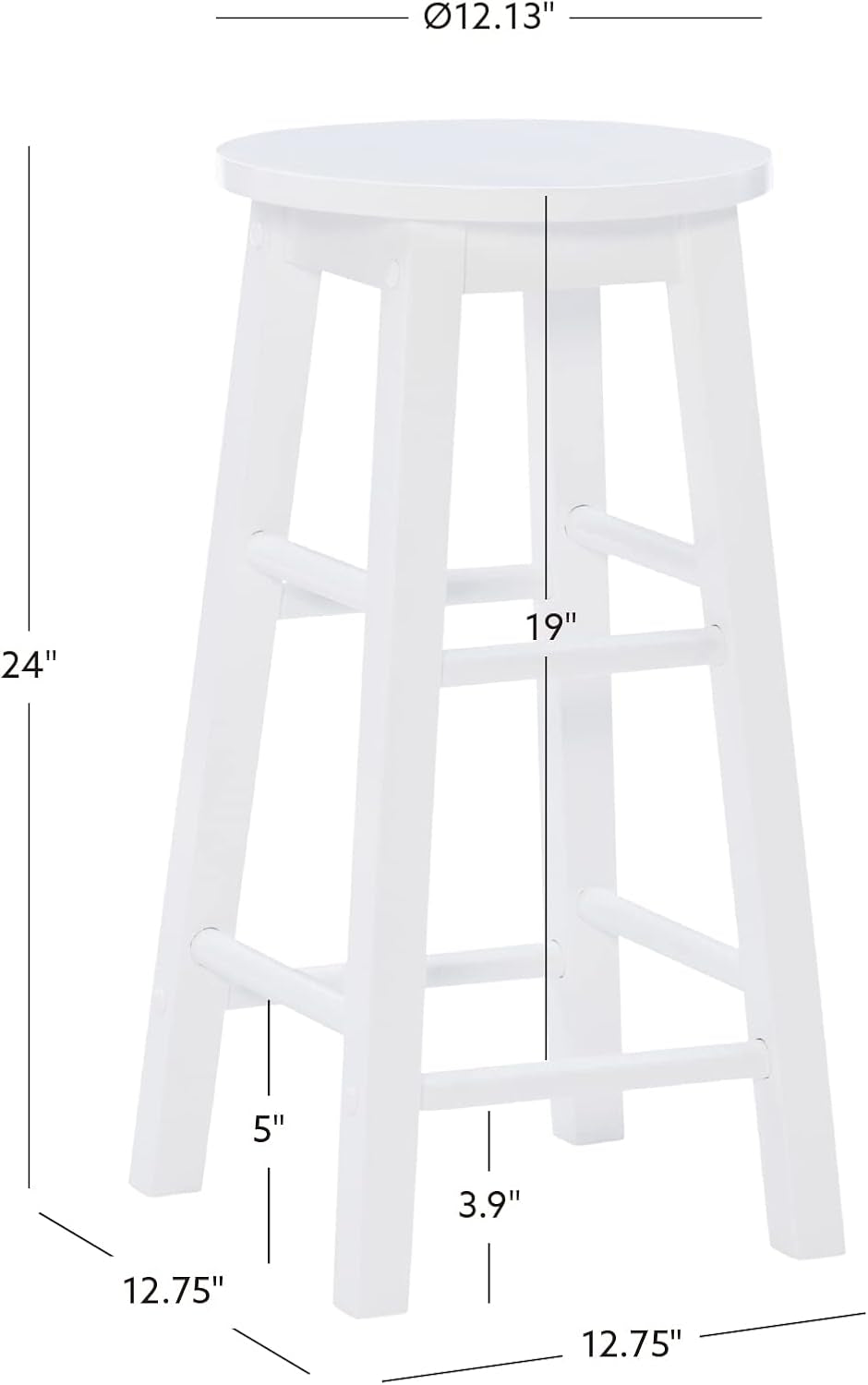 Zeke White 24 Inch Counter Stool Modern Kitchen Seating