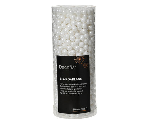 Winter White Bead Garland - 32 Feet Long