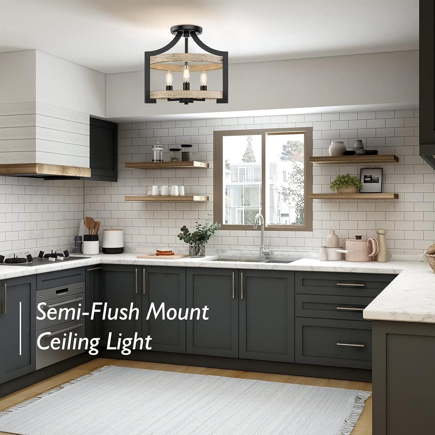 3-Light Rustic Farmhouse Pendant Light