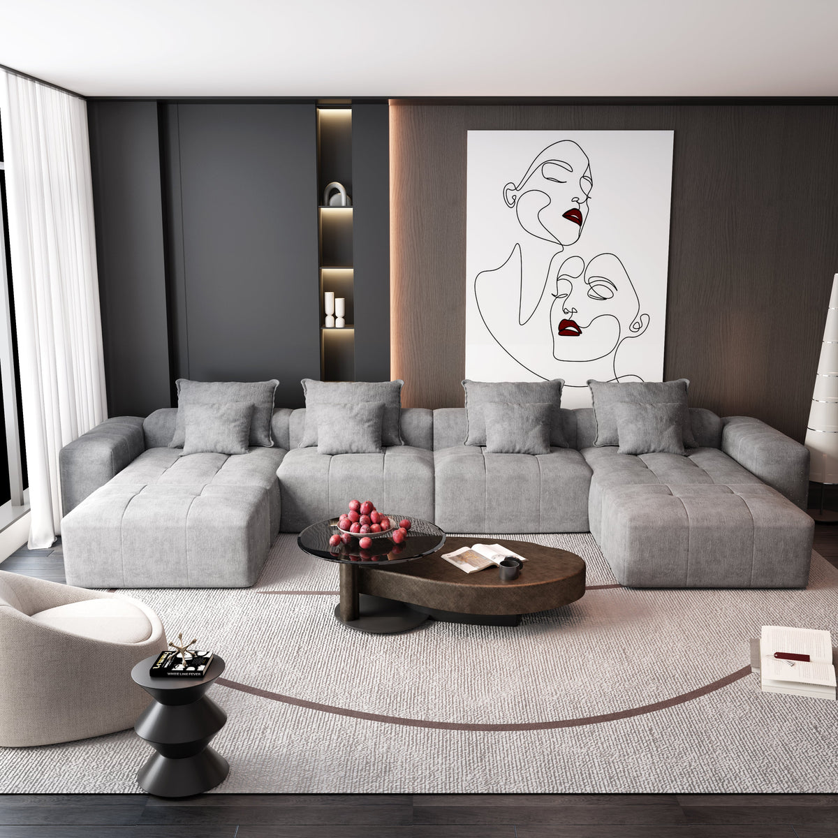 Modern Oversized Modular Sectional Sofa