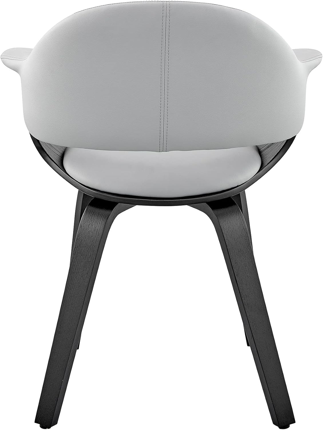 Adalyn Faux Leather Dining Room Accent Chair Gray Black Wood Base