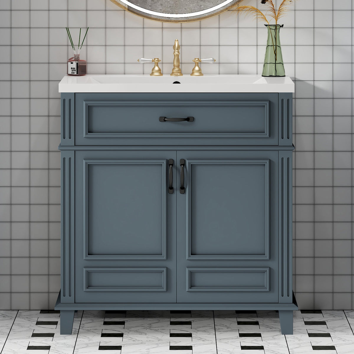 30'' Bathroom Vanity with Ceramic Sink