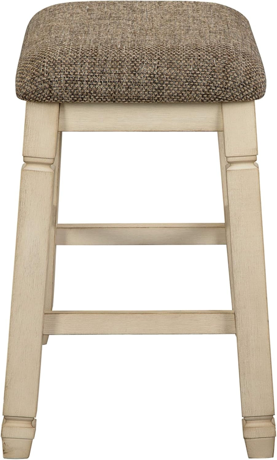 24 Inch Counter Height Upholstered Bar Stool Set Whitewash
