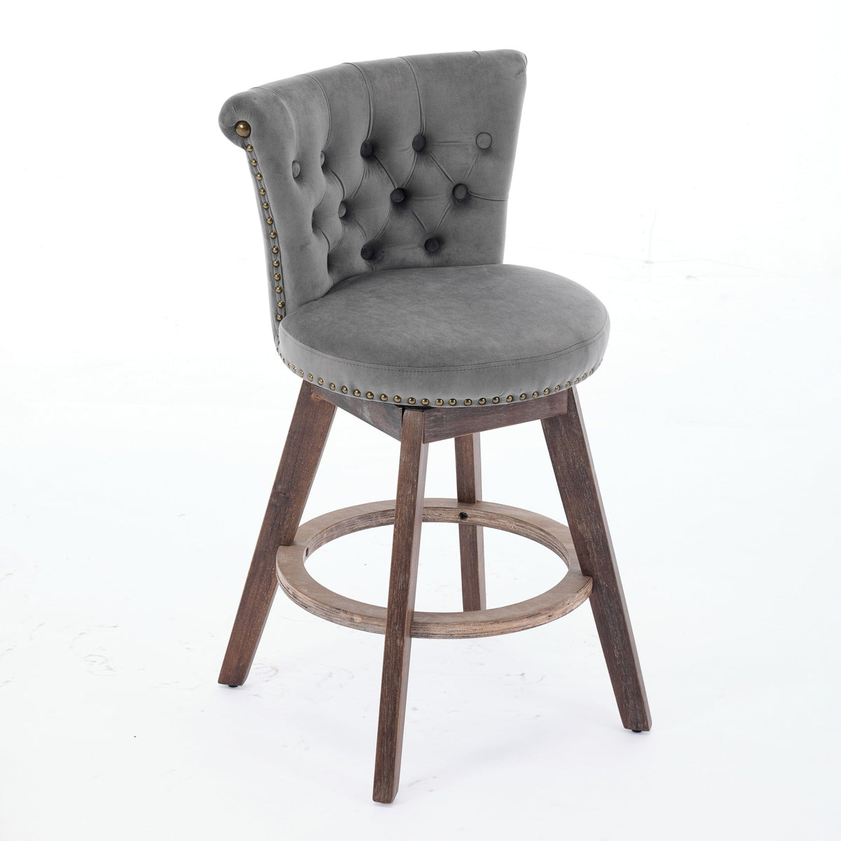 26" Counter Height Bar Stools Set of 2, 360° Swivel Stools