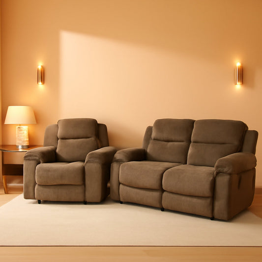 Corduroy Living Room Set Reclining Sofa Loveseat Taupe