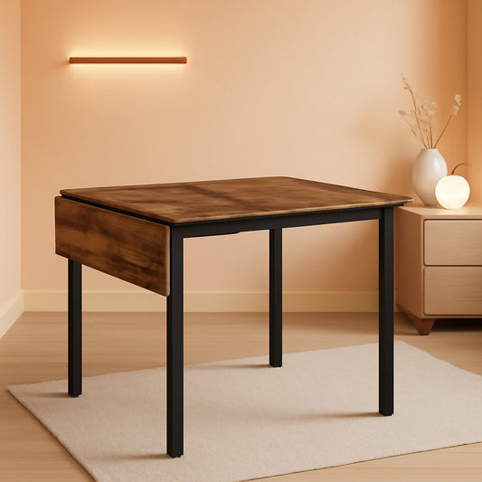 Folding Dining Table Drop Leaf Extendable Brown For Small Spaces Seats 2 To 4