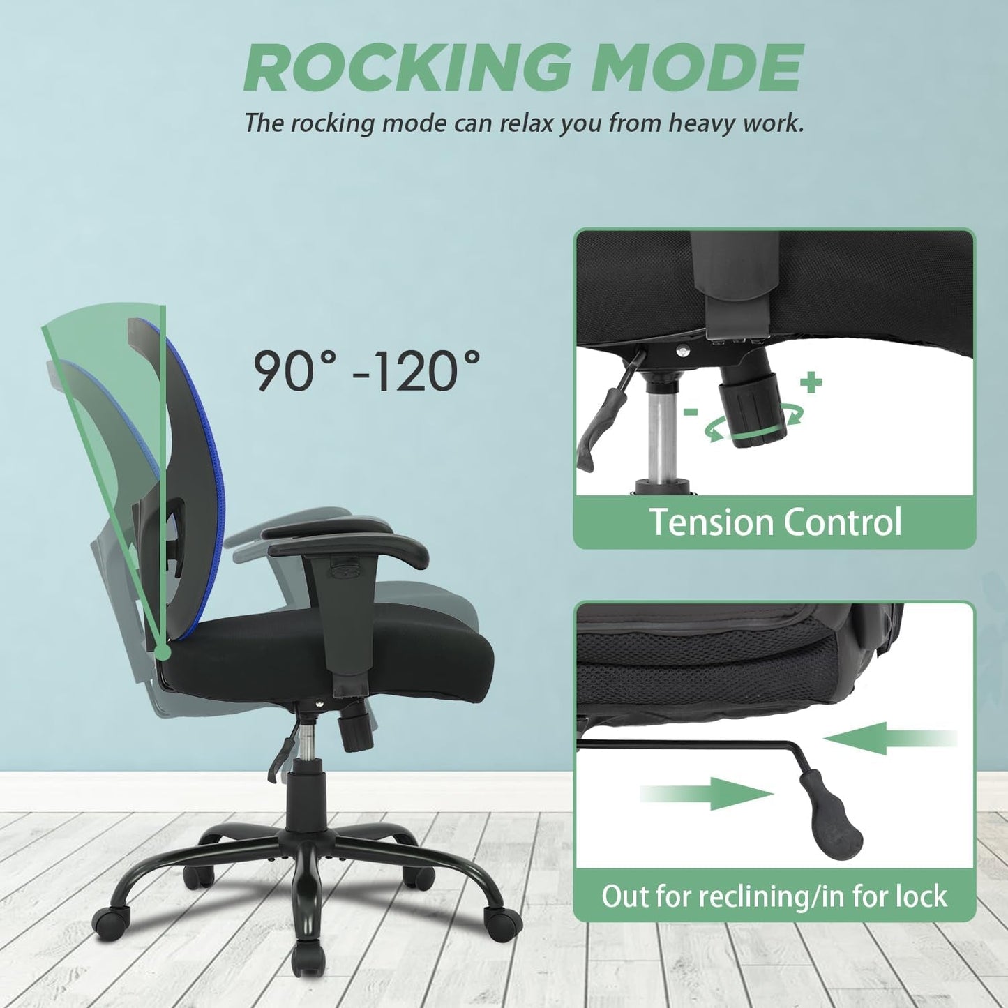 Big And Tall Office Chair 400 Lbs Lumbar Support Comfort