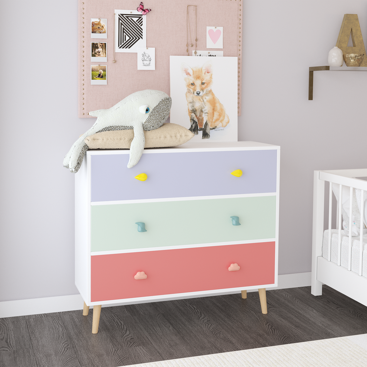 Kids 3 Drawer Dresser - Colorful Storage Solution for Children's Rooms