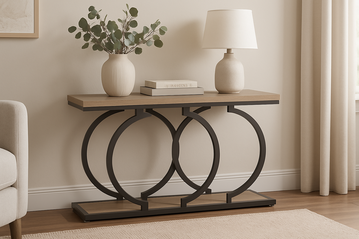 Industrial Console Table - 55" Long Entryway Sofa Table