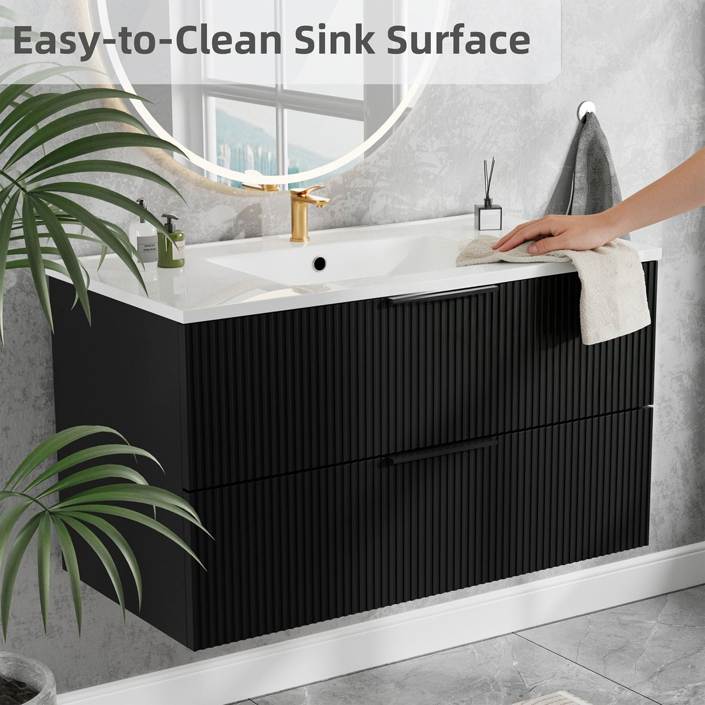 36 Inch Bathroom Vanity Cabinet With Ceramic Sink