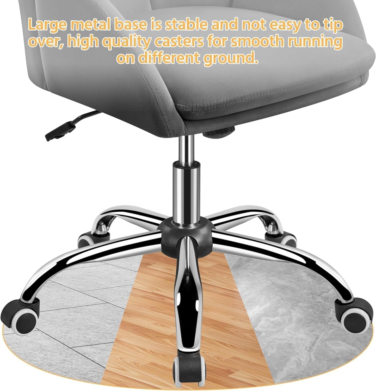 Dark Gray Desk Chair With Armrests For Home Office