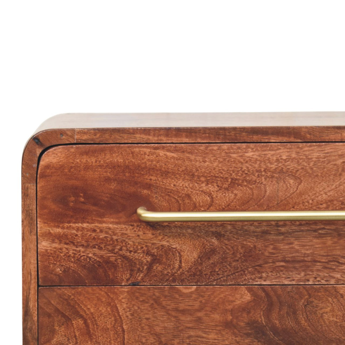 Solid Wood 3-Drawer Rounded Chest