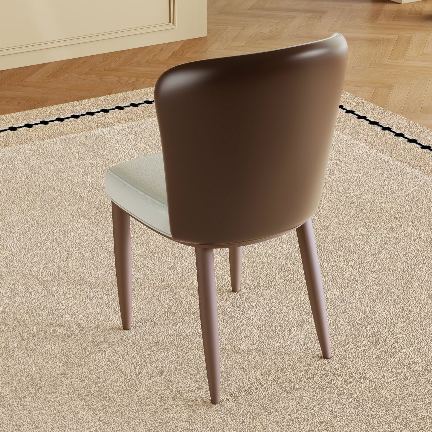 Modern Dining Chair with Carbon Steel Legs – Set of 2
