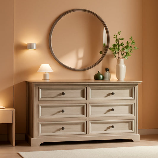 Dresser Cabinet FiftyFourInch Wide Distressed Oak Finish