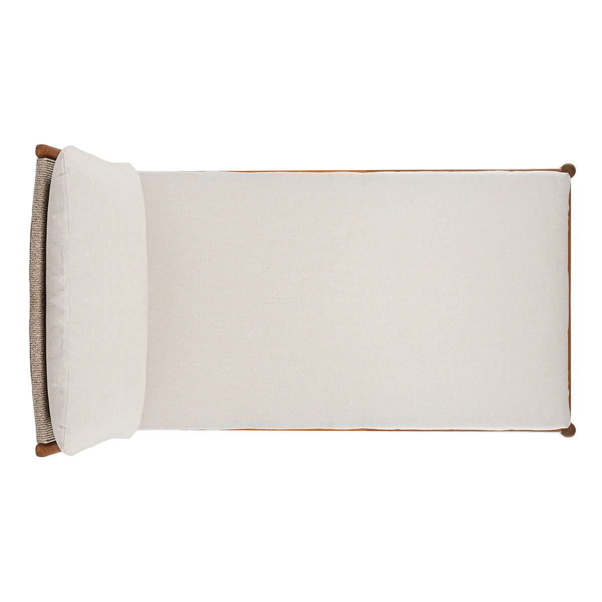 Cape Outdoor Acacia Chaise Lounge with Rope Woven