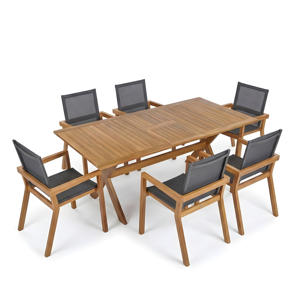 7 Piece Acacia Wood Outdoor Dining Set