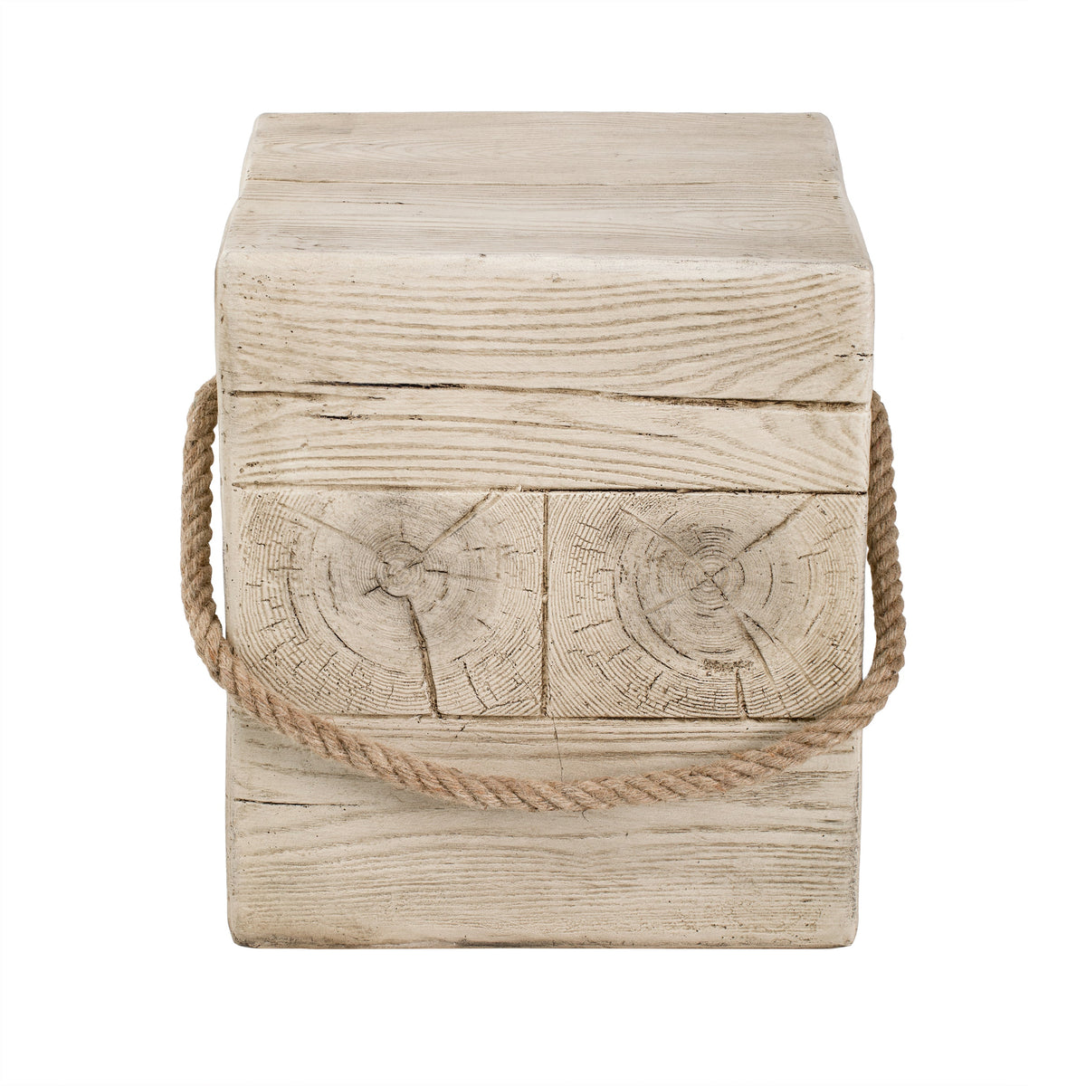 Outdoor Wood Grain Square MGO Side Table