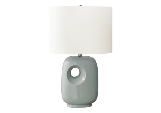 Lighting, 26'h, Table Lamp, Green Ceramic, Ivory / Cream Shade, Contemporary, Modern