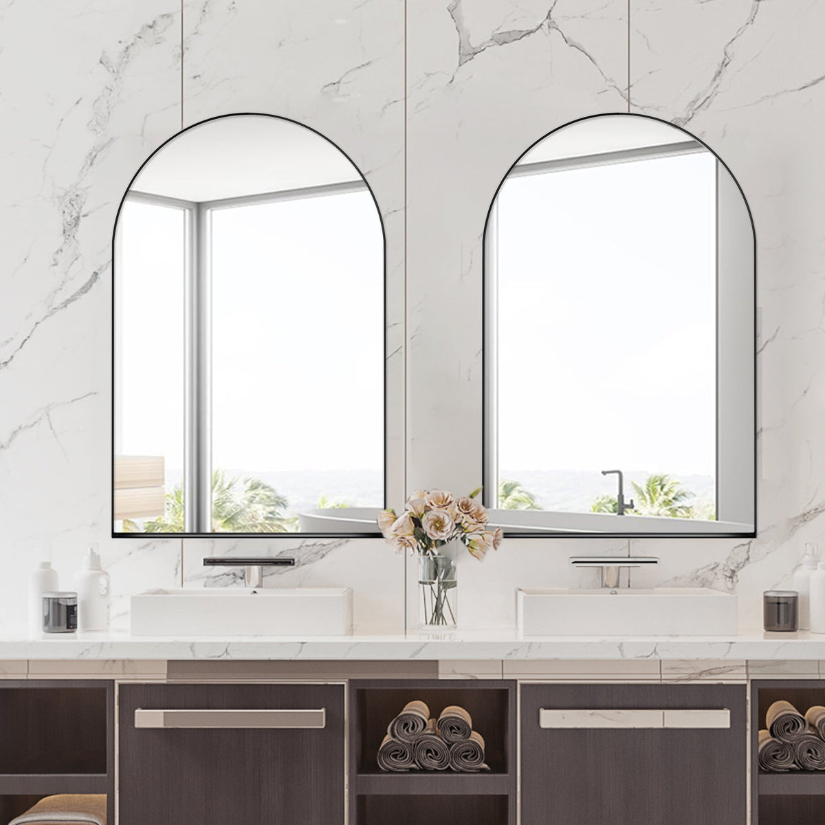 24x36 Inch Arched Recessed Medicine Cabinet