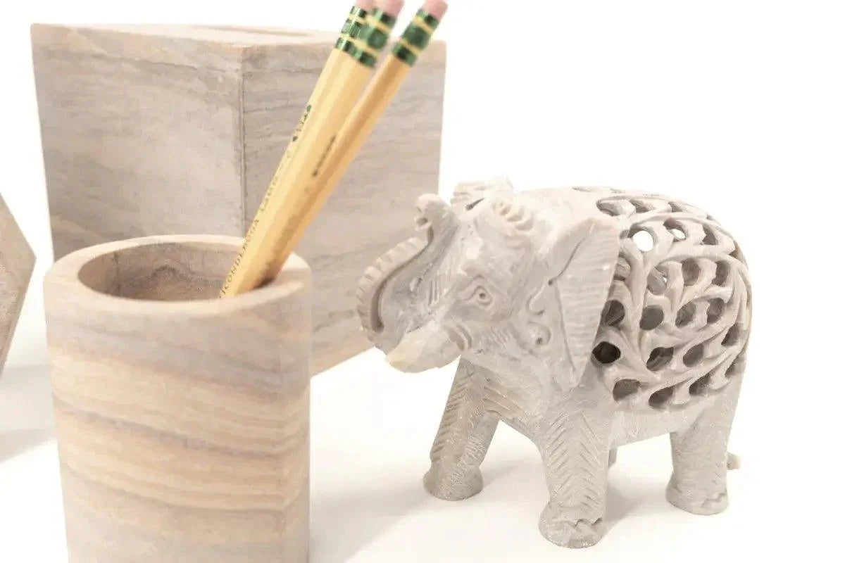 Family of Elephants Handcarved From Soapstone