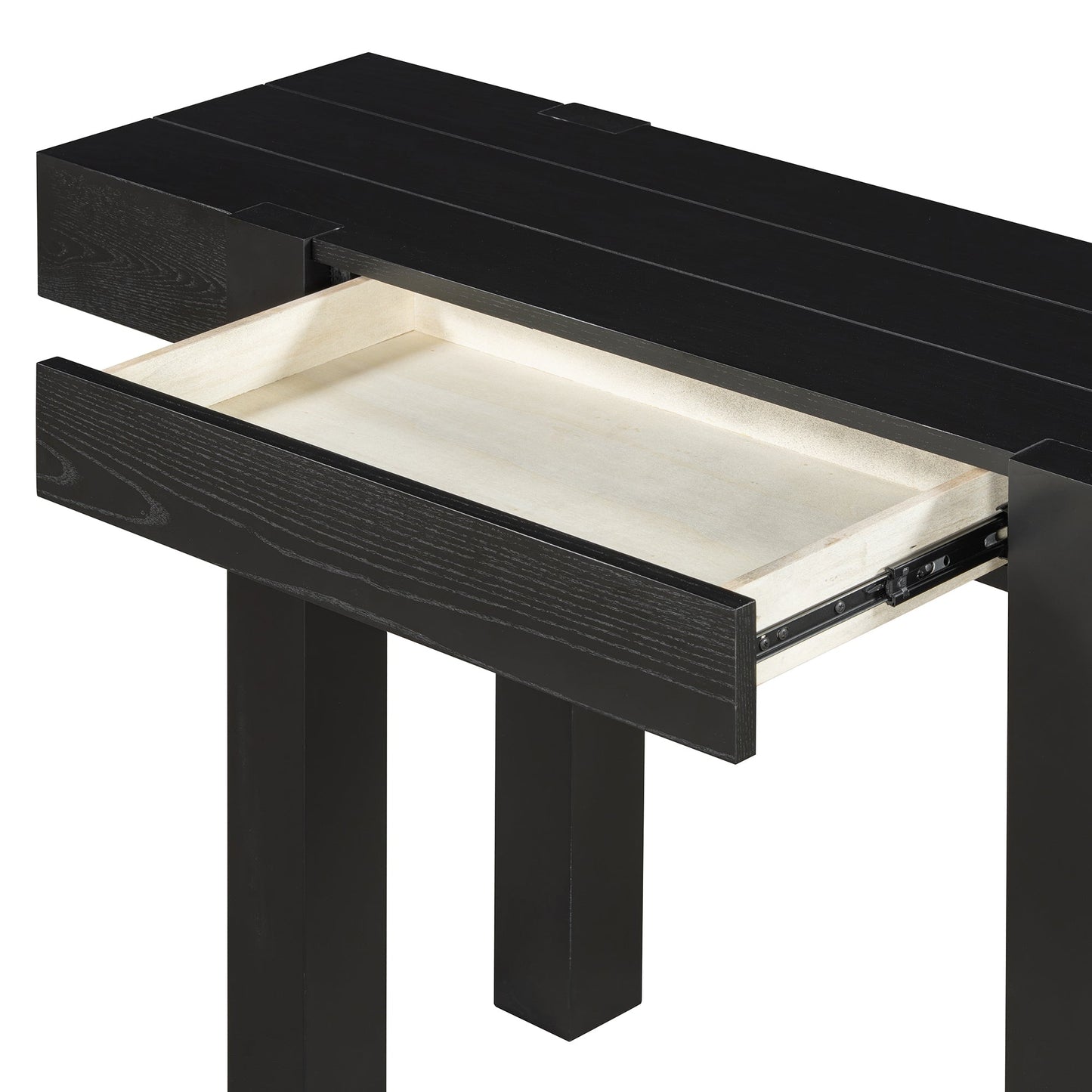 TREXM Rustic Minimalist Console Table with Hidden Drawer