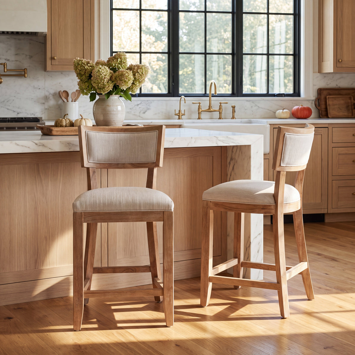 Upholstered Counter Height Bar Stools Set of 2