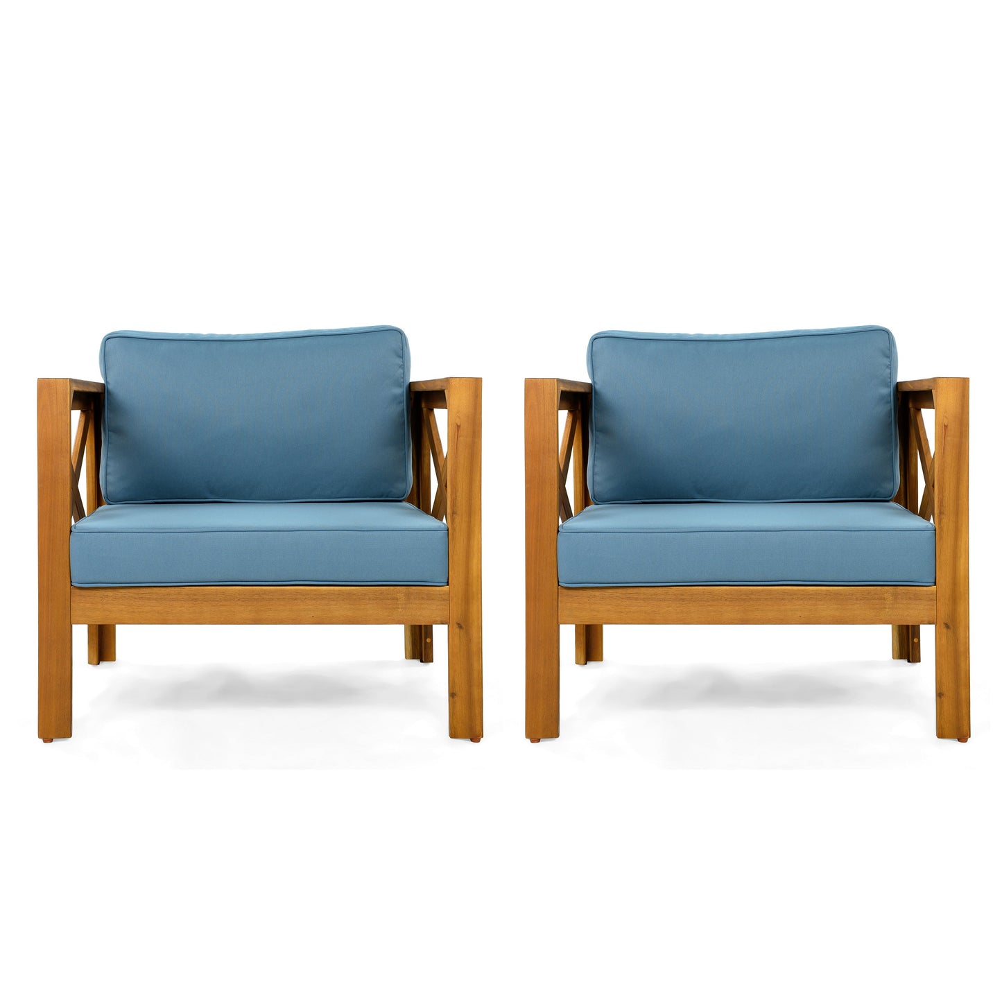 Patio Conversation Set with Outdoor Wood Chairs and Side Table