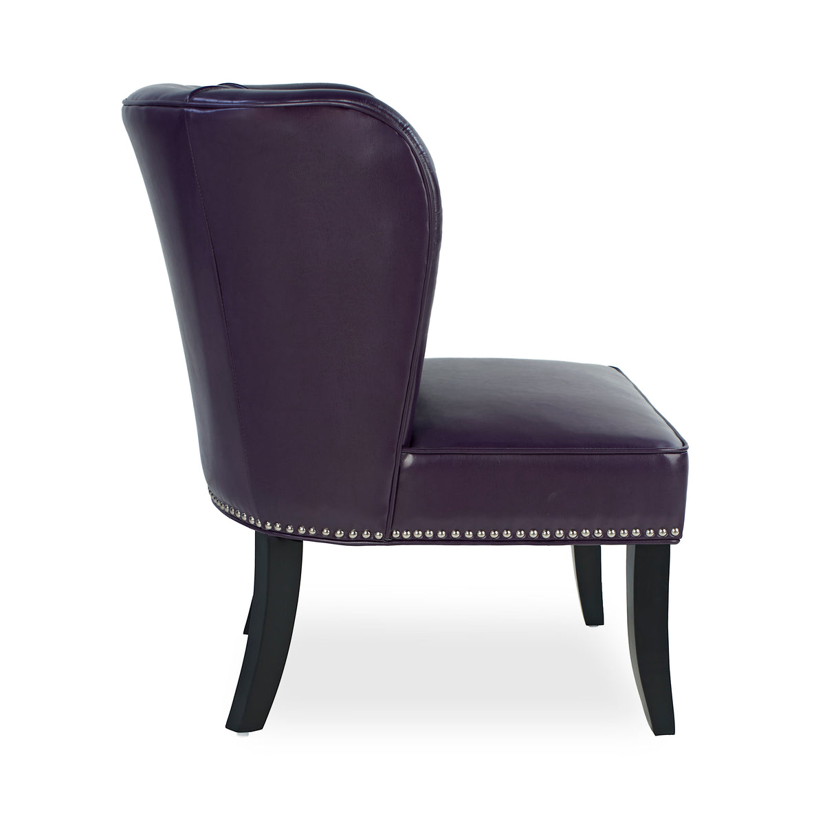 25.6" x 27.2" x 32.8" PU Leather Accent Chair in Purple